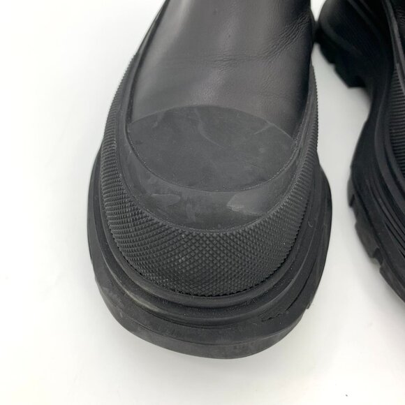 Alexander McQueen Black Leather Chelsea Platform Boots Size 40 Mens Designer Dur - Picture 4 of 9